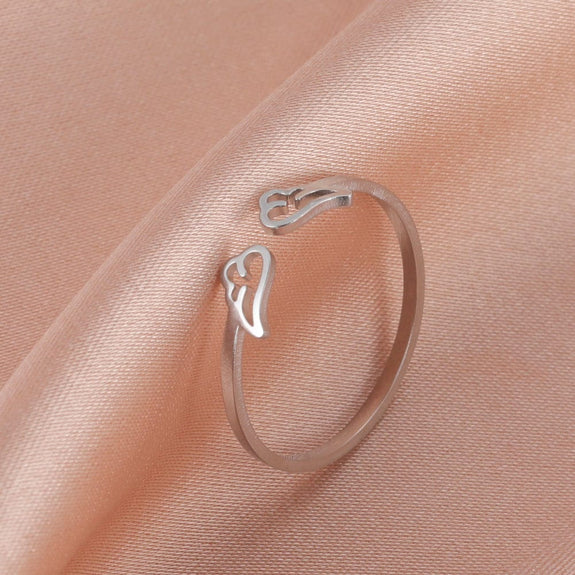 Women's Minimalist Angel Wings Ring