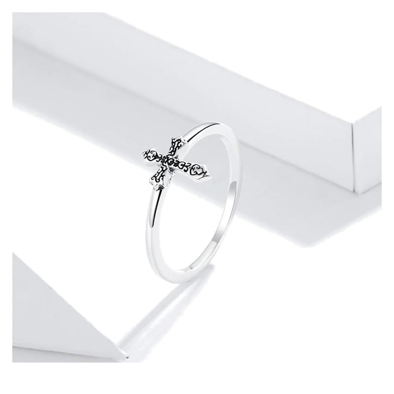 Womens-Cross-Rings-Silver-925
