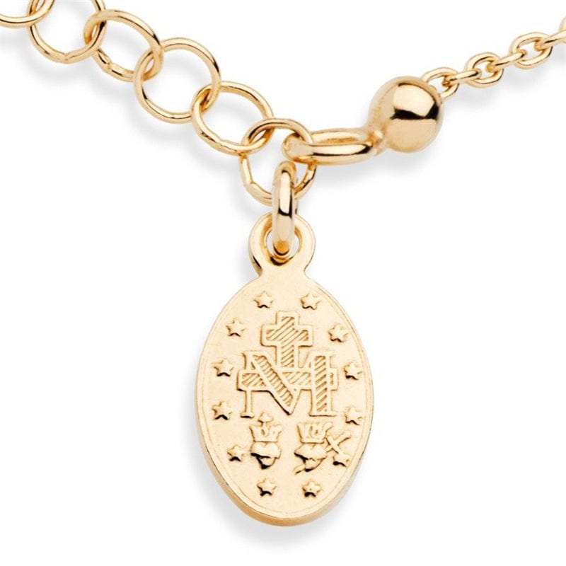Women's Christian Bracelet with Cross and Virgin Mary Charms