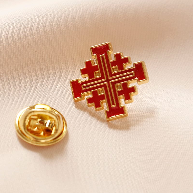 Jerusalem Cross Pins | Enamel Christian Faith Cross Pins | Lord's Guidance