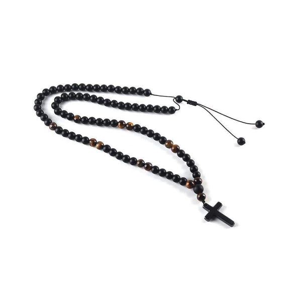 Buy Religious Black Bead Blessed Mother Virgin Mary Rosary Beads Crucifix Cross  Necklace For Women Teen 18K Gold Plated Online at Lowest Price Ever in  India | Check Reviews & Ratings -