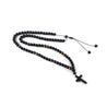 mens cross necklace with black beads