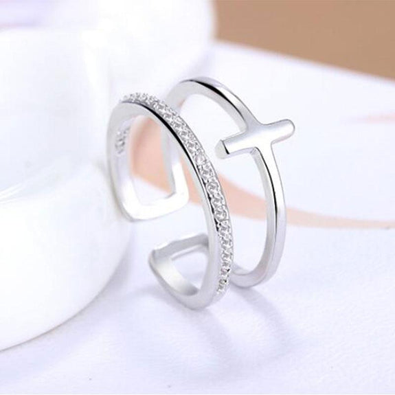 Christian Ring Adjustable Silver