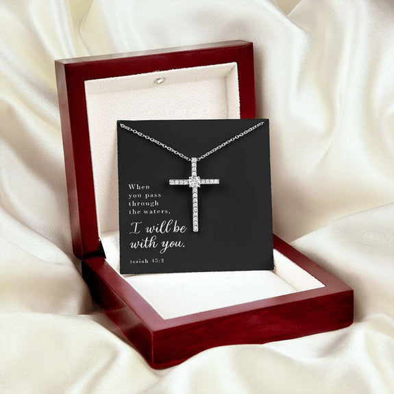 Cubic Zirconia Crystal Necklace - Isaiah 43:2
