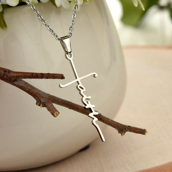 Faith Cross Necklace - Isaiah 43:2