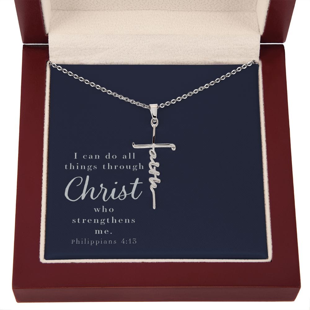 Faith Cross Necklace - Philippians 4:13