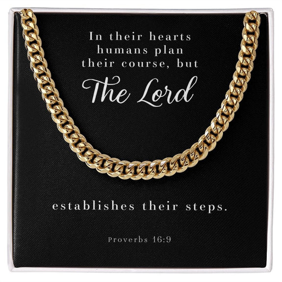 Cuban Link Chain - Men's Necklace - Proverbs 16:9
