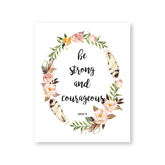 Bible Verse Wall Art Be Strong And Courageous