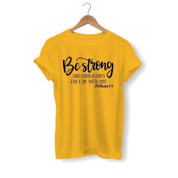 be-strong-and-courageous-womens-t-shirt-yellow-black