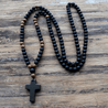 Bead Cross Necklace Rosary for Men