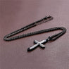 Christian black cross stainless steel necklace