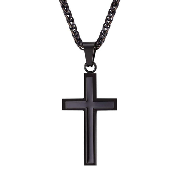 Black Cross Necklace Mens