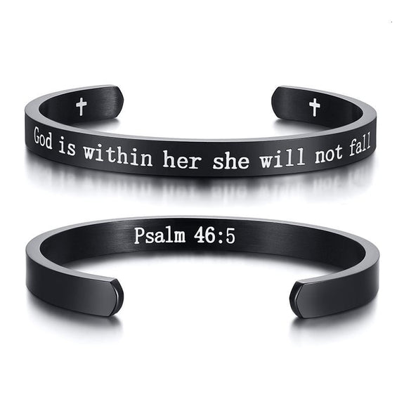 cuff bracelet bible verse Psalm 46:5