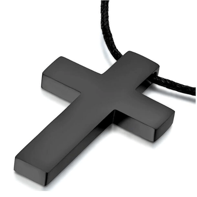 Men's Cross Rope Necklace | Lord's Guidance Black / 50cm