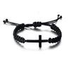Black Rope Bracelet With Cross