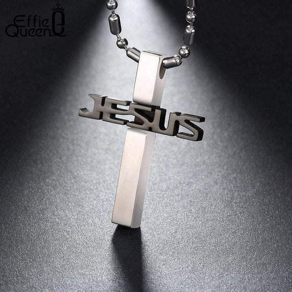 Cheap Jesus Name Necklace black