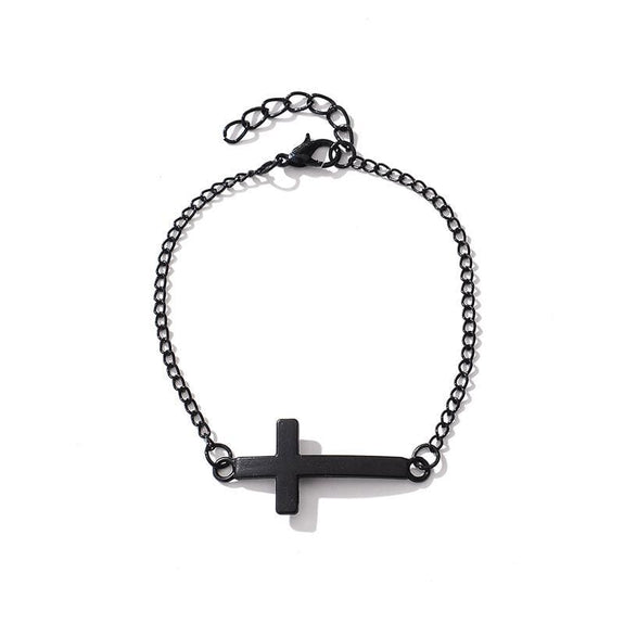 Women's Bracelet With Cross Black 