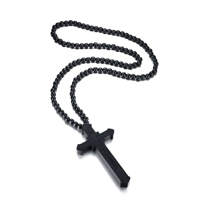 Mens wooden 2025 crucifix necklace