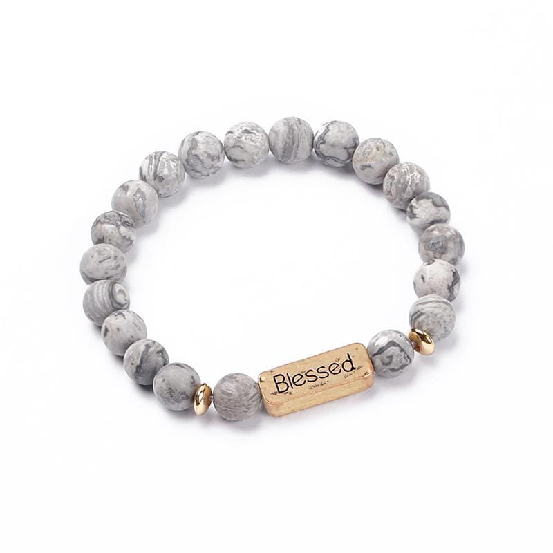 blessed bracelet bead slate grey