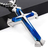 blue Layered Cross Necklace