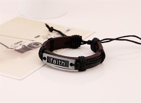 faith bracelet leather