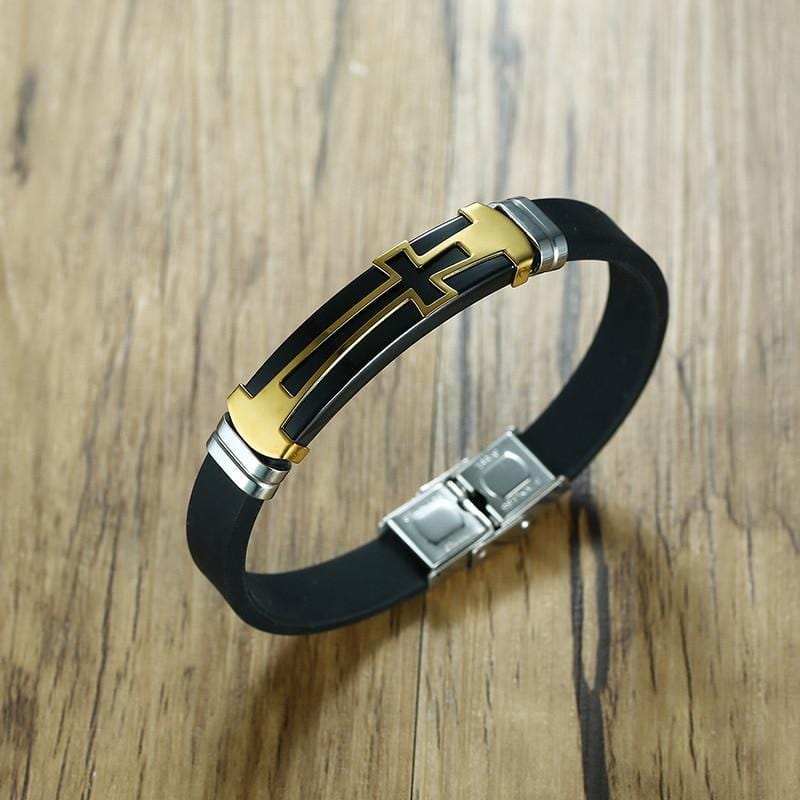Gold Cross Bracelet For Men Lord's Guidance - Main Image