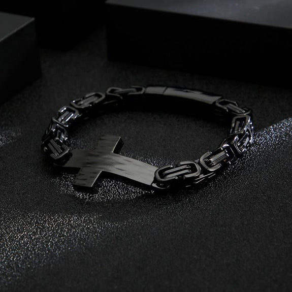 byzantine-link chain-cross-bracelet