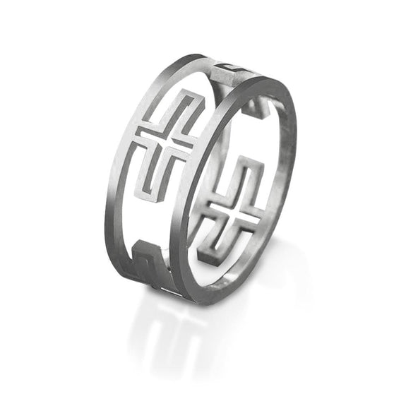 christian rings symbol-silver