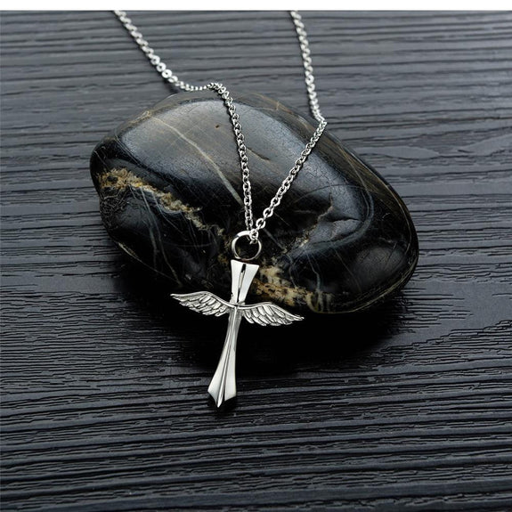 Cross and Wing Necklace for Men