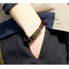 Vintage Cross Men's Bracelet made of Leather