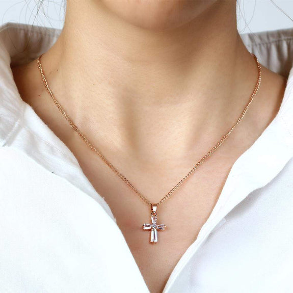 Crystal Cross Necklace – SOLE OASIS
