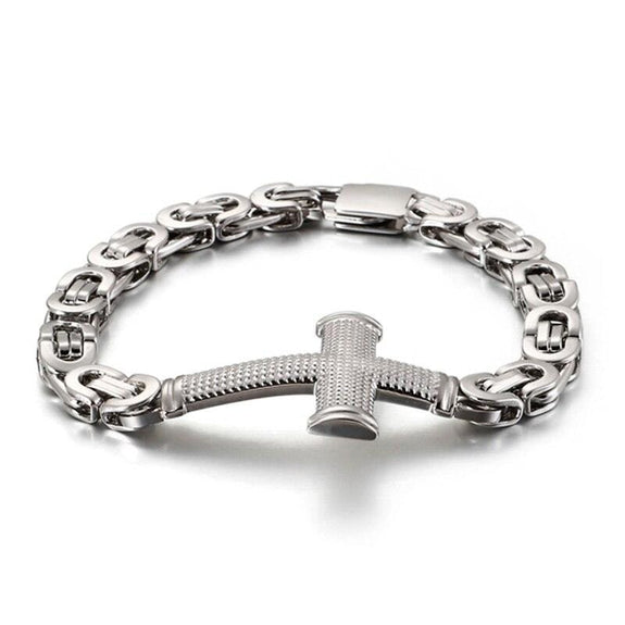 cross-link-chain-bracelet-steel