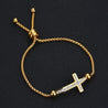 cross slide bracelet gold women