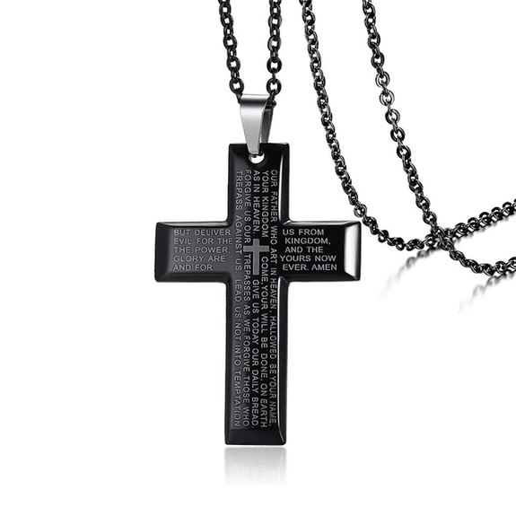 Cross With Lord's Prayer Necklace