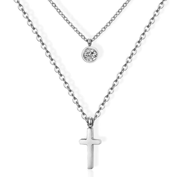 diamond cross choker necklace