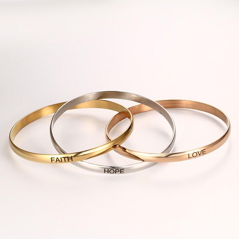 women's bracelet faith love hope