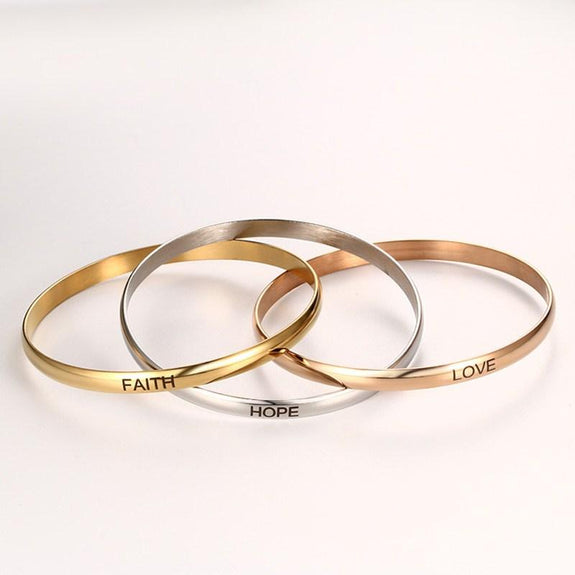 women's bracelet faith love hope
