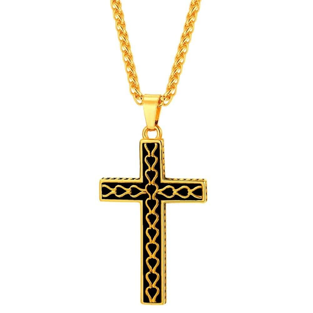 ancient cross necklace gold