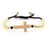 bead cross bracelet rope Gold