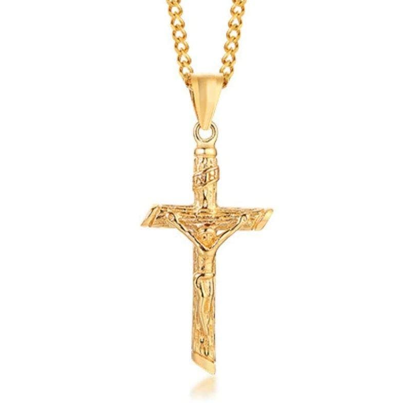 Golden Crucifix Cross Necklace | Lord's Guidance