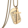 lord's prayer dog tag necklace gold
