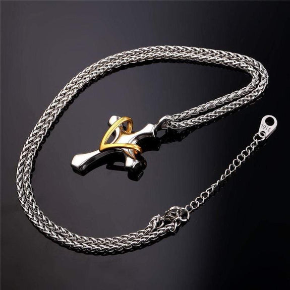 heart cross necklace for women