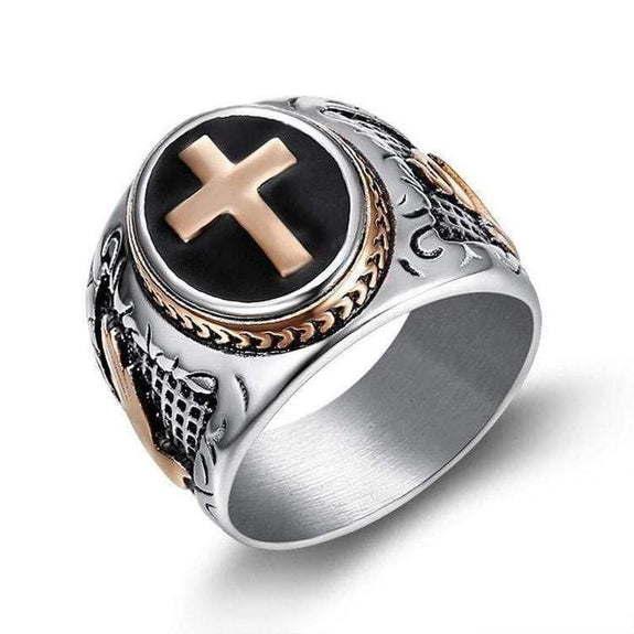 holy cross signet ring rose gold
