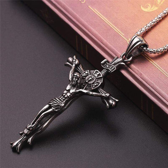 Men's Sterling Silver Sandalwood INRI Cross Necklace - Jewelry1000.com |  Sterling silver mens, Unique silver jewelry, Faith jewelry