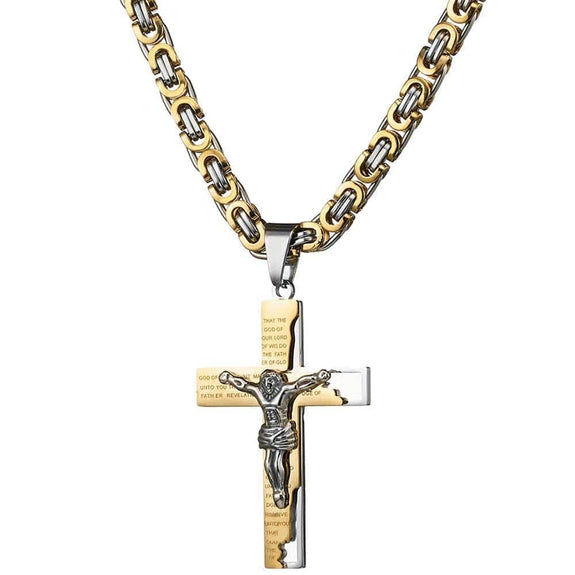 Gold Jesus Cross Necklace