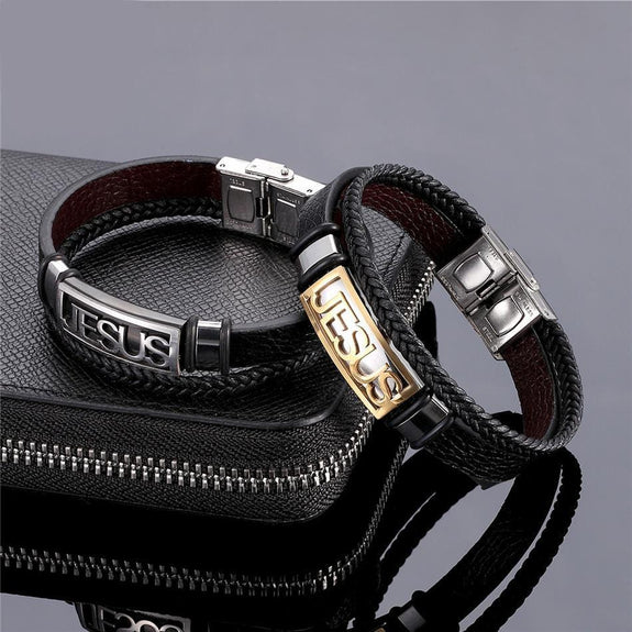 jesus leather bracelets