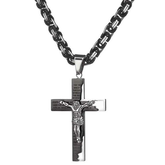 jesus cross necklace mens