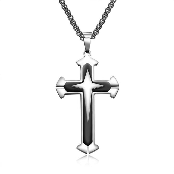 Men's Layered Cross Necklace
