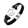 leather-band-cross-bracelet black