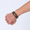 Leather Bracelet With Sideways Cross